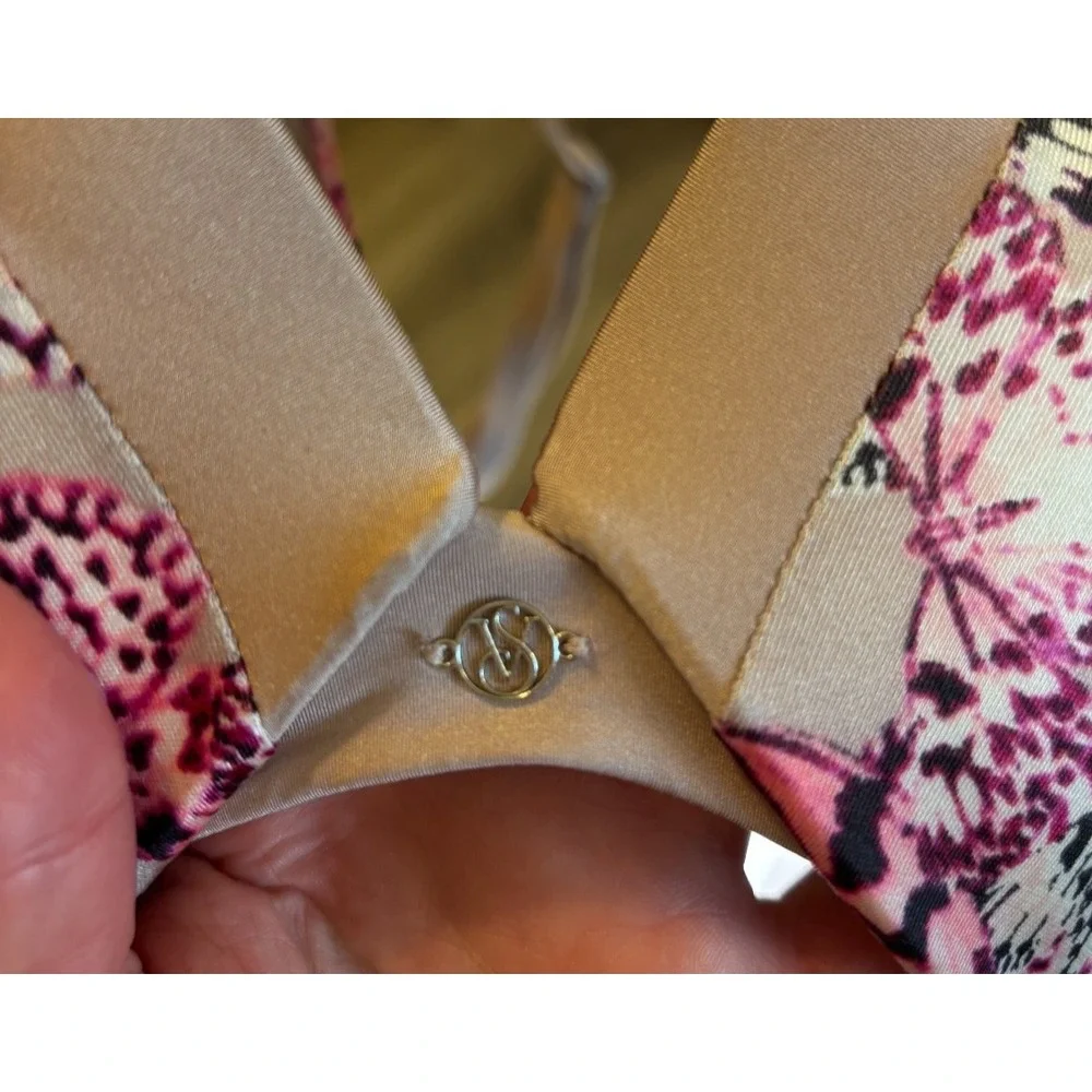Victoria's Secret Push Up Pigeonnant Bra Tan Pink‎ Black Butterfly 34D